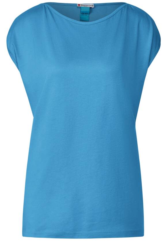 Unifarbe Basic - T-Shirt Online-Shop Damen Blue STREET Splash ONE | STREET in ONE