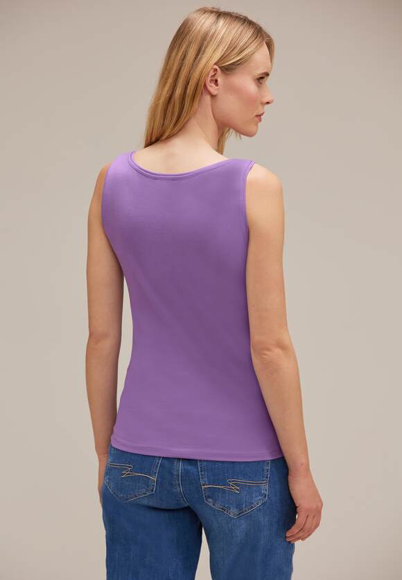 STREET ONE Top in Unifarbe Damen - Style Anni - Lupine Lilac | STREET ONE  Online-Shop | V-Shirts