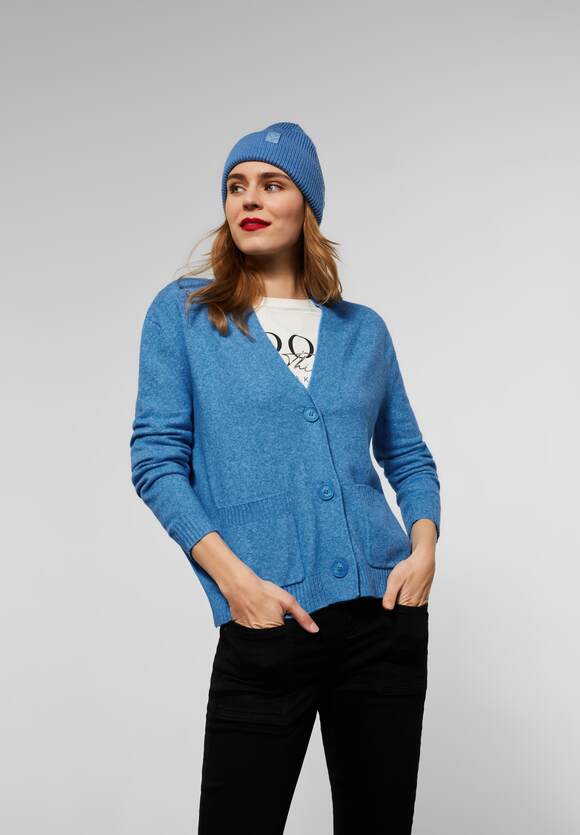 Ligatie Met name bellen STREET ONE Vest met zakken Dames - Alpine Blue Melange | STREET ONE  Online-Shop
