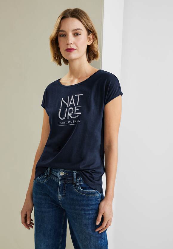 T-Shirt STREET Damen STREET Online-Shop Wording - | ONE Blue Deep Basic mit ONE