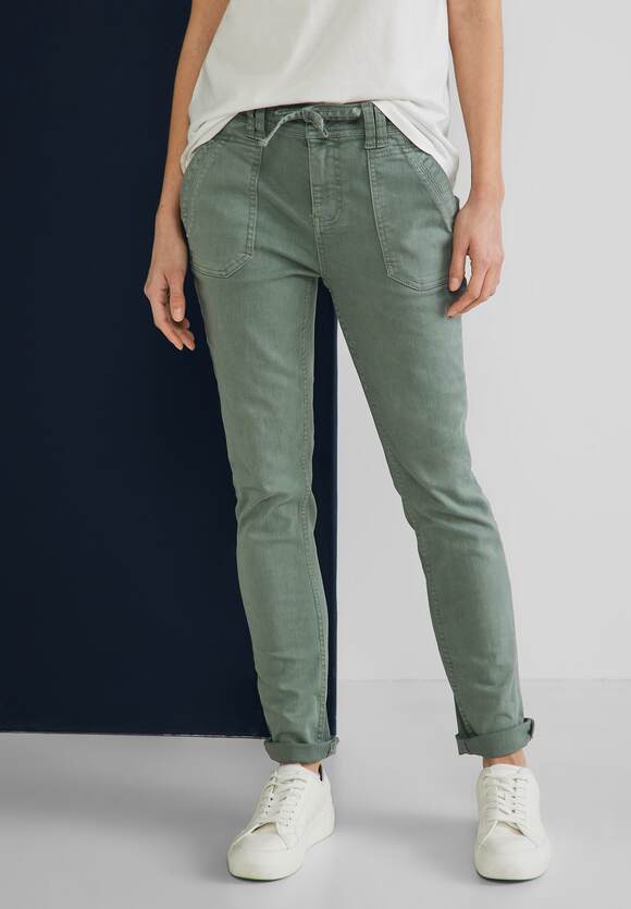 ONE ONE STREET Light Soft Bonny Jeans Washed Olive - Loose - | Online-Shop Damen STREET Fit Style