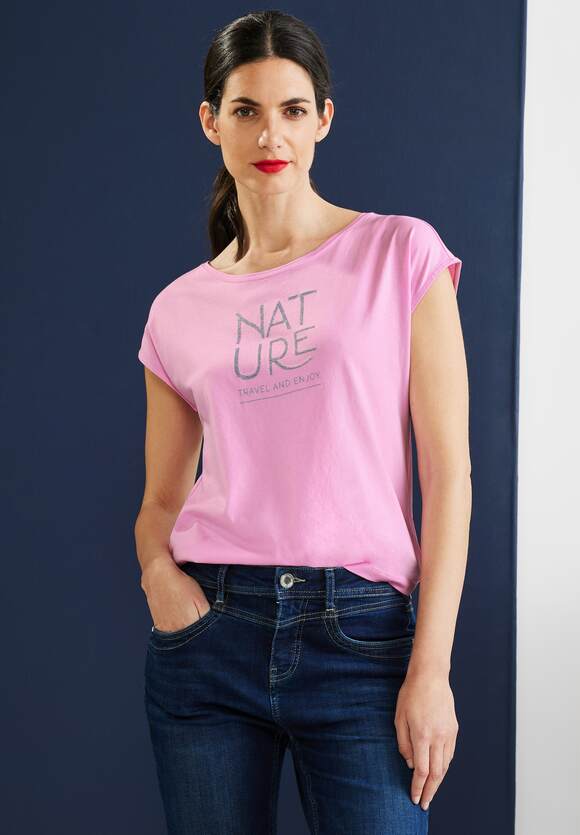 Online-Shop mit ONE - Wild | Rose STREET ONE STREET Wording T-Shirt Damen Basic