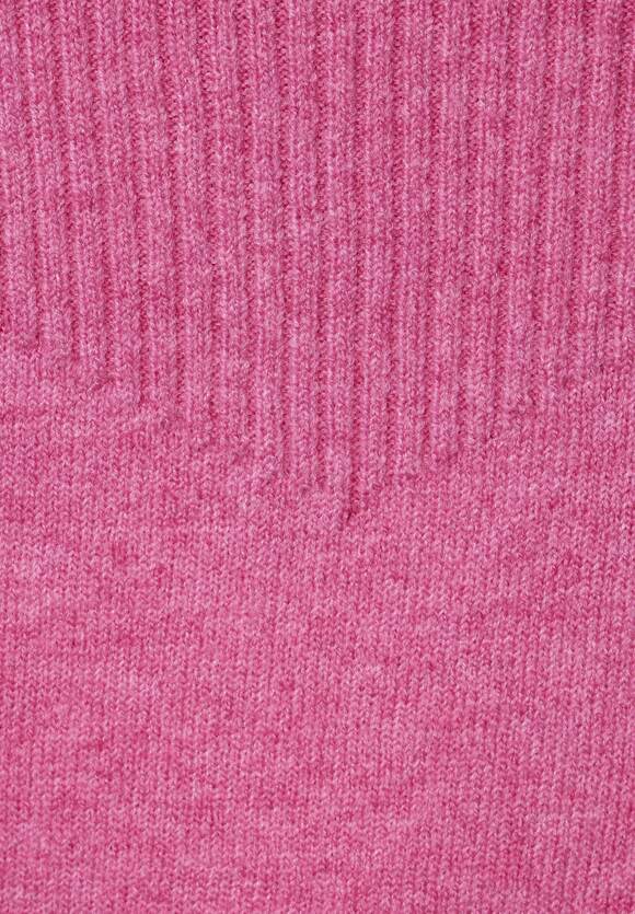 STREET ONE Pullover mit Rippstrick Damen - Cozy Pink Melange | STREET ONE  Online-Shop