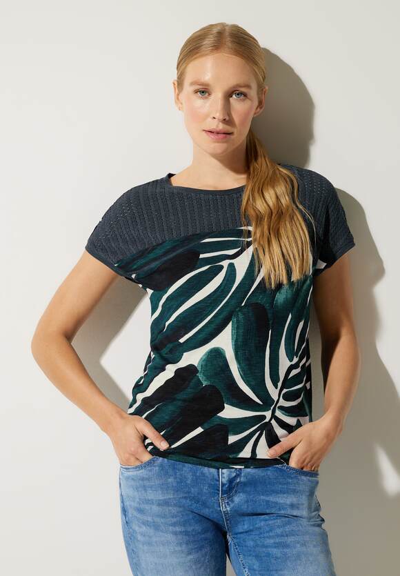 Damen Streifen Online-Shop Foxy Dark Batik - T-Shirt STREET ONE | ONE STREET Red