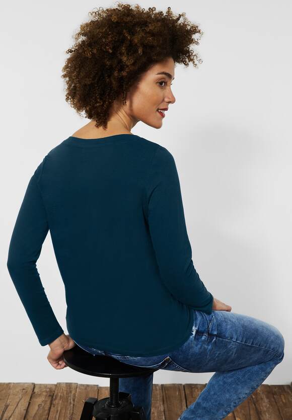 - STREET | STREET Unifarbe Online-Shop Damen ONE ONE in Deep Blue Softes Teal Shirt