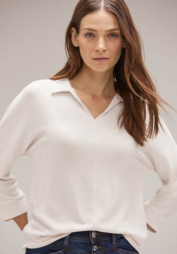 STREET ONE - ONE Strukturshirt | Damen Online-Shop Lucid mit 3/4-Arm STREET White
