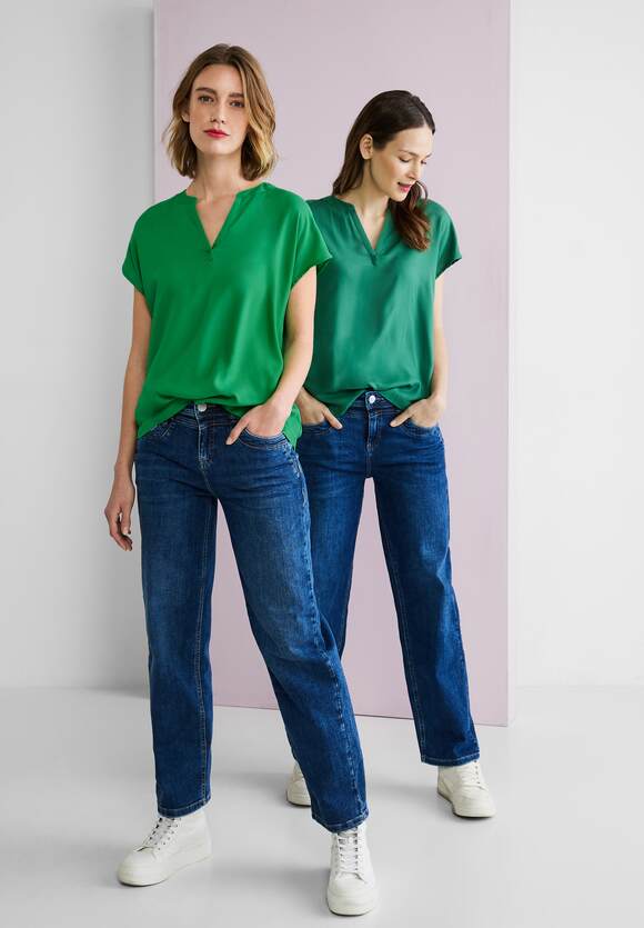 STREET ONE Blusenshirt in Fresh ONE Online-Shop Damen - Green | STREET Unifarbe