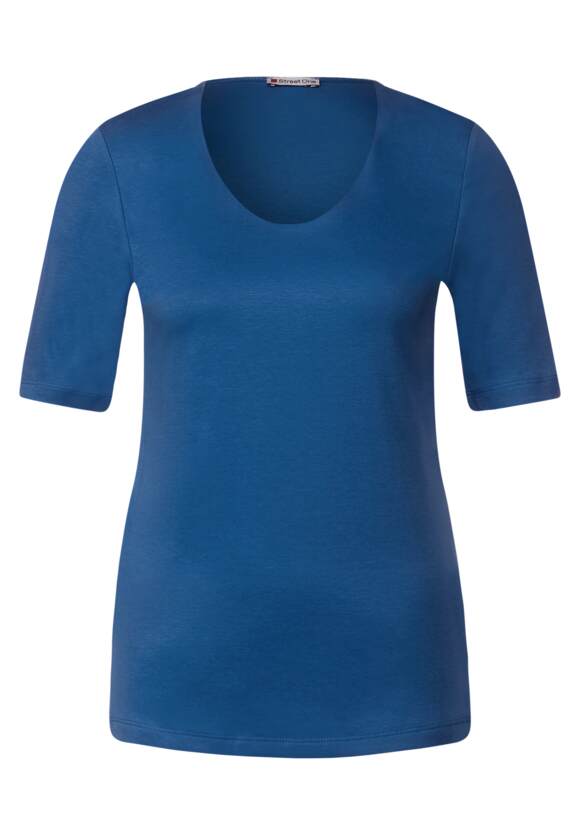 ONE T-Shirt STREET Style Online-Shop Lapis in Unifarbe Palmira - | Damen STREET - Blue ONE