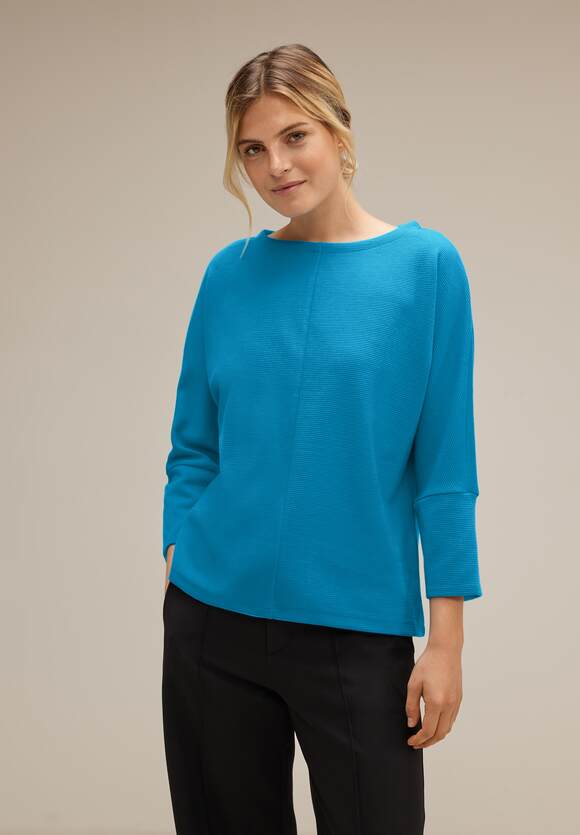 ONE Blue Jacquard | Damen Shirt STREET Online-Shop Mighty - STREET im Muster ONE