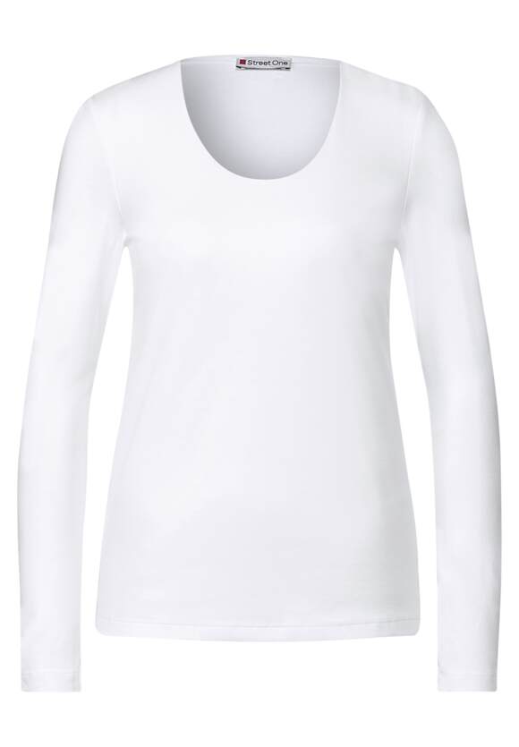 STREET ONE STREET - | ONE Style in Damen Unifarbe Shirt Palmira White Online-Shop 