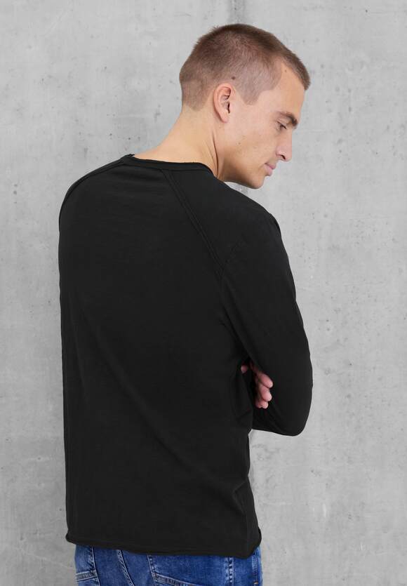 ONE ONE | in Herren Unifarbe Langarmshirt MEN STREET - Black STREET Online-Shop