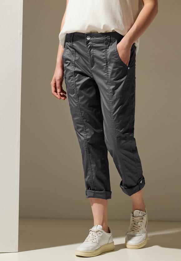 STREET ONE Casual Fit Turn-Up Hose Damen - Style Yulius - Pure Grey | STREET  ONE Online-Shop