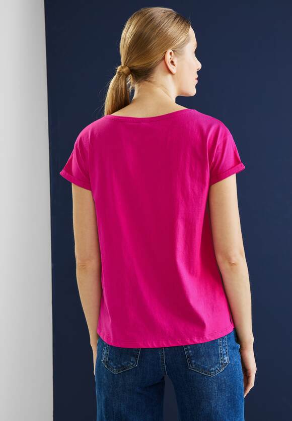 STREET ONE Kurzarm T-Shirt STREET Damen ONE Online-Shop mit Pink - Nu Print 