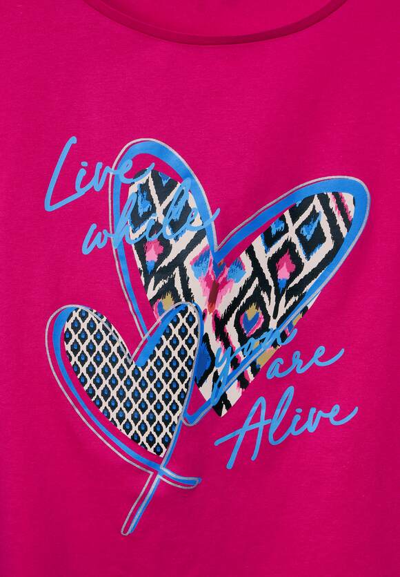 STREET ONE Kurzarm T-Shirt mit Print Damen - Nu Pink | STREET ONE  Online-Shop