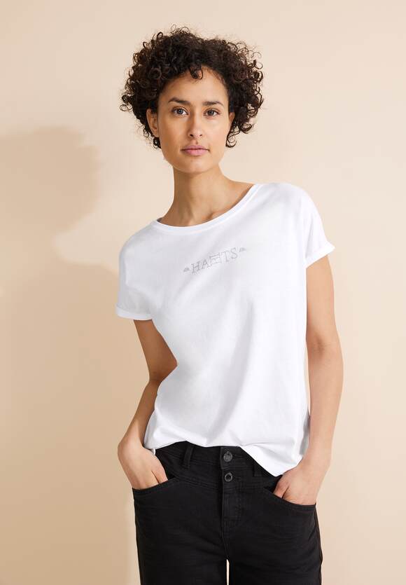 STREET ONE Shirt mit Streifen Damen - Spring Sand | STREET ONE Online-Shop