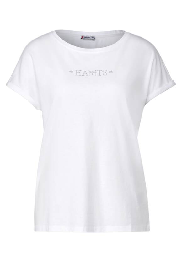 STREET Damen STREET Online-Shop White ONE T-Shirt ONE mit - Steinchen |
