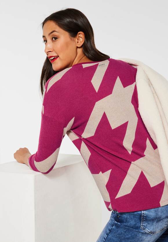 STREET ONE Damen Softes - - Ellen Melange Muster Pink mit Lavish Style | ONE STREET Online-Shop Shirt