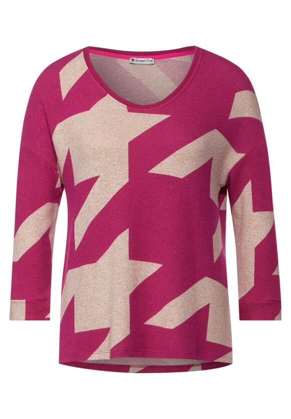 STREET ONE Lavish Shirt ONE Online-Shop Style Muster Ellen - Softes mit Pink - | STREET Melange Damen