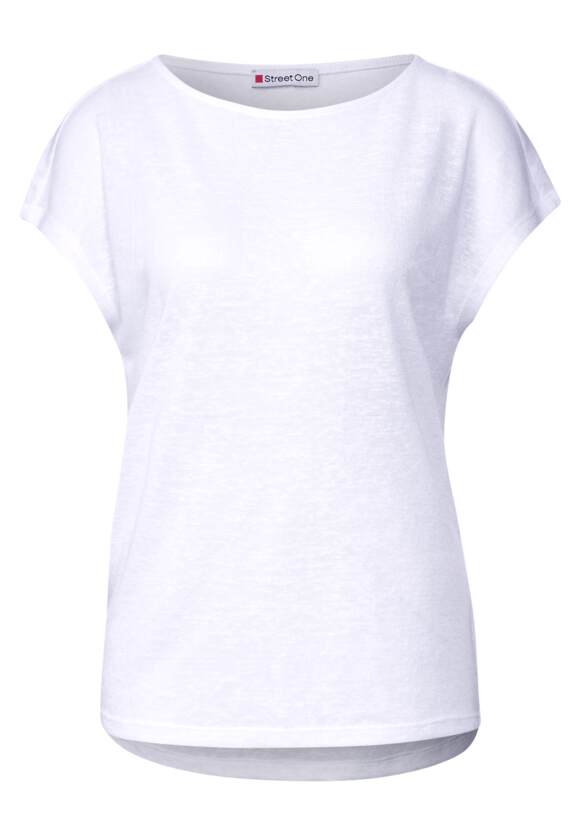STREET ONE T-Shirt in ONE STREET Damen Leinenlook - | Online-Shop White