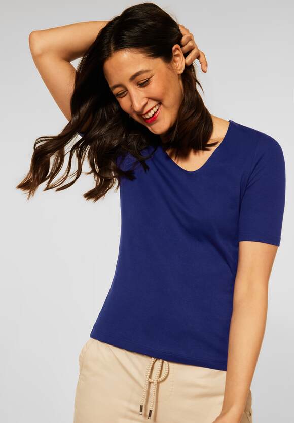 Online-Shop Intense Palmira | Basic Blue - STREET ONE Damen STREET Kurzarmshirt ONE - Style
