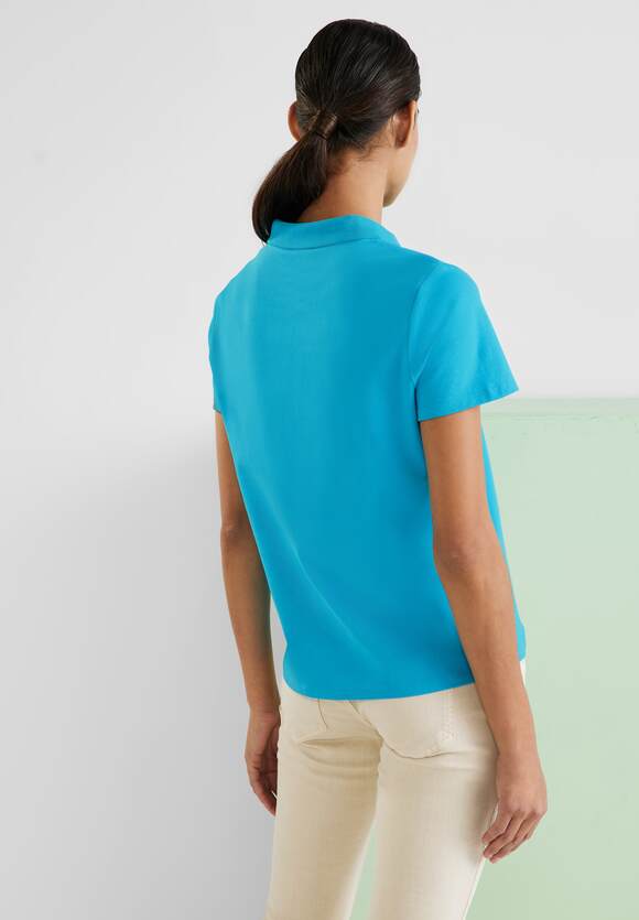 STREET ONE Poloshirt in Unifarbe Damen - Splash Aqua | STREET ONE  Online-Shop