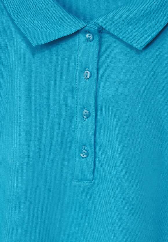 STREET ONE Poloshirt in Unifarbe Damen - Splash Aqua | STREET ONE  Online-Shop