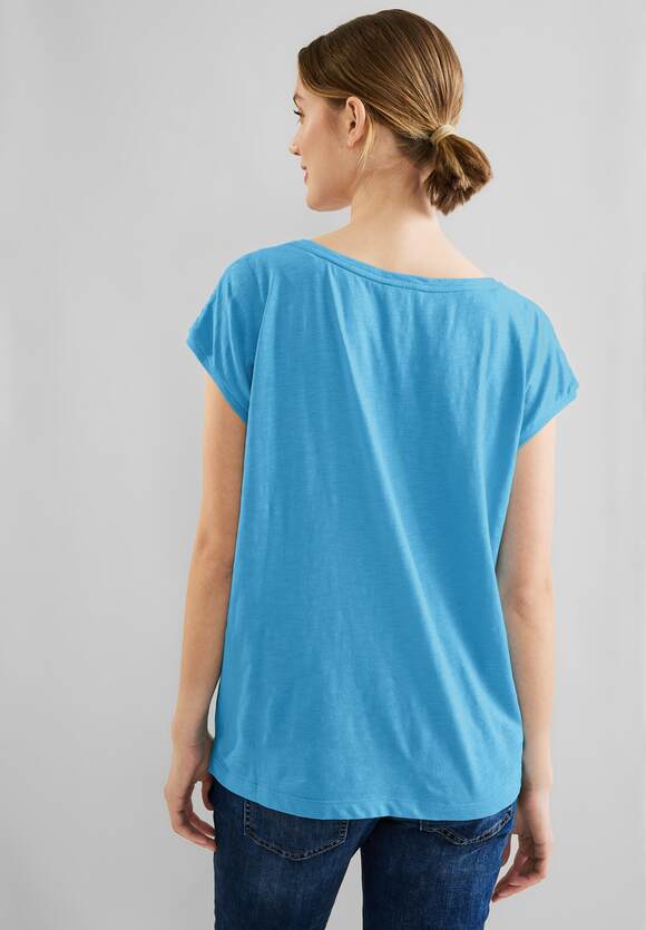 Damen Online-Shop Blue mit Splash ONE STREET Shirt STREET Spitzeneinsatz | ONE -