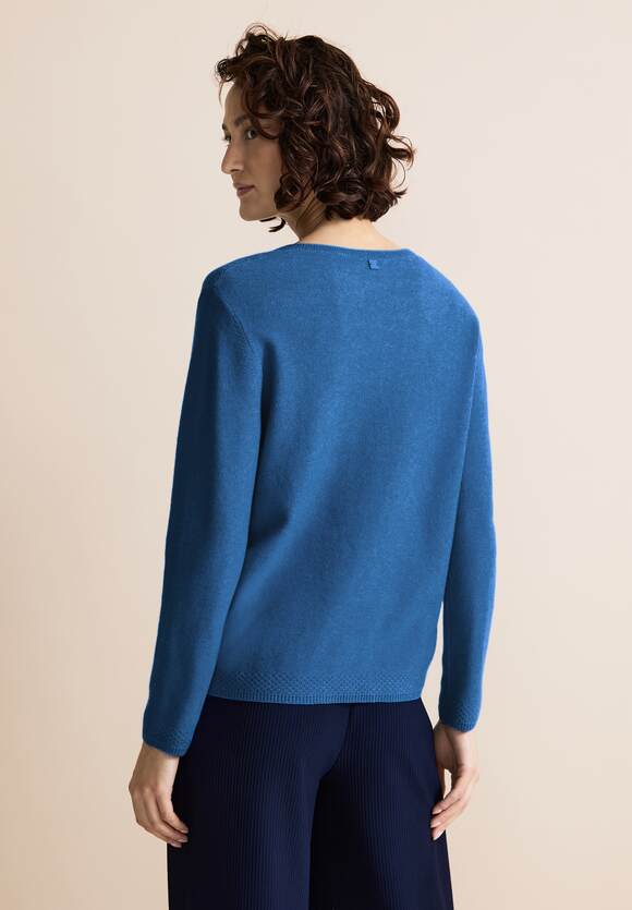STREET ONE Basic Pullover Damen Online-Shop ONE Melange Intense - STREET | Gentle Blue
