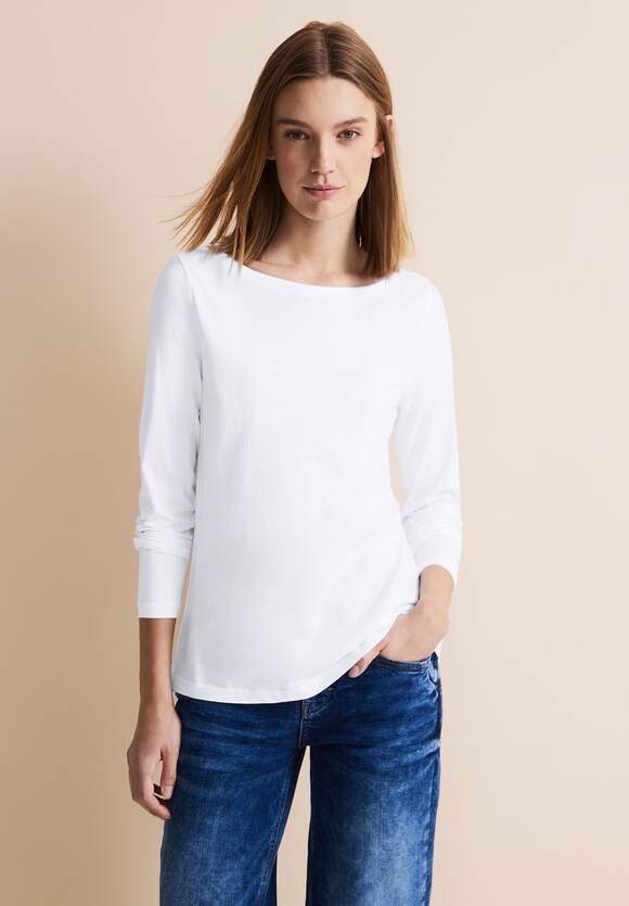 STREET ONE STREET - ONE Online-Shop Damen White Basic Langarmshirt Off 