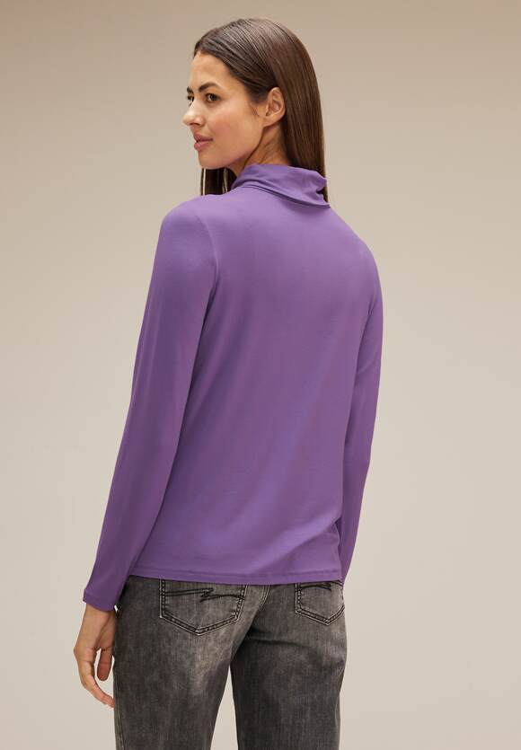 STREET ONE Rollkragen Basic Shirt Damen - Lupine Lilac | STREET ONE  Online-Shop | V-Shirts