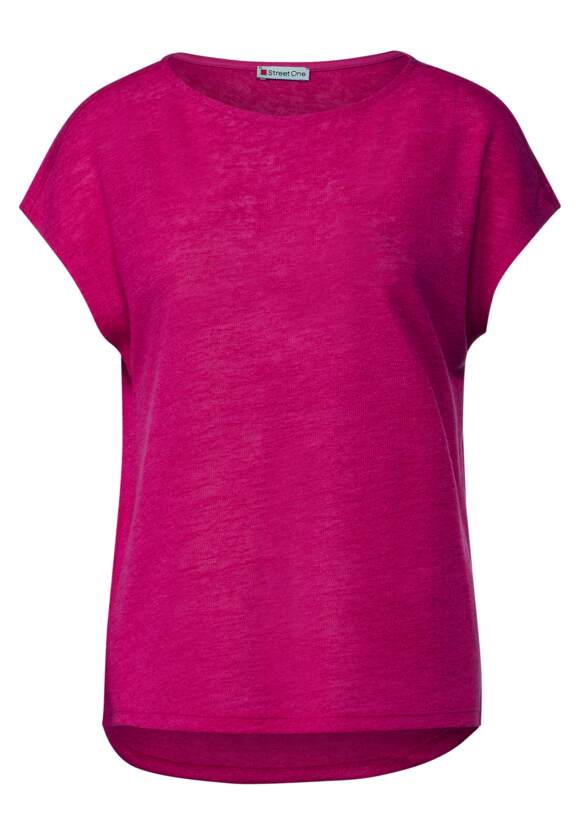 begrenzte Zeit verfügbar STREET ONE T-Shirt in Oasis Leinenlook STREET Online-Shop | Damen - ONE Pink