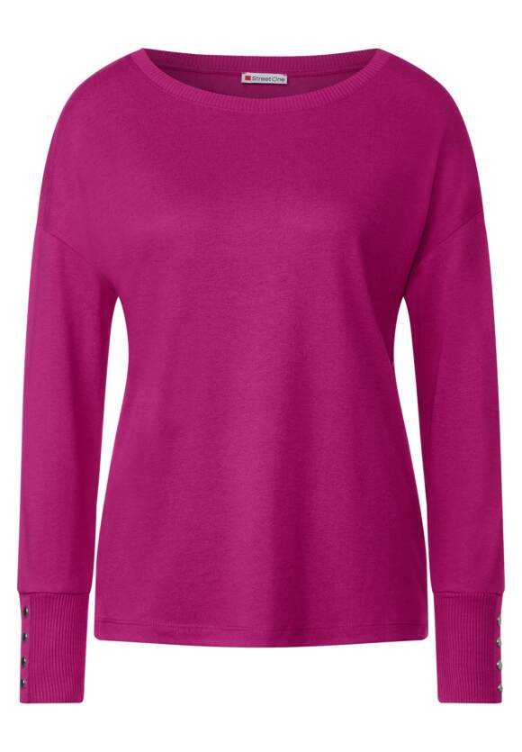STREET ONE Shirt mit Knopfdetail Damen - Bright Cozy Pink | STREET ONE  Online-Shop