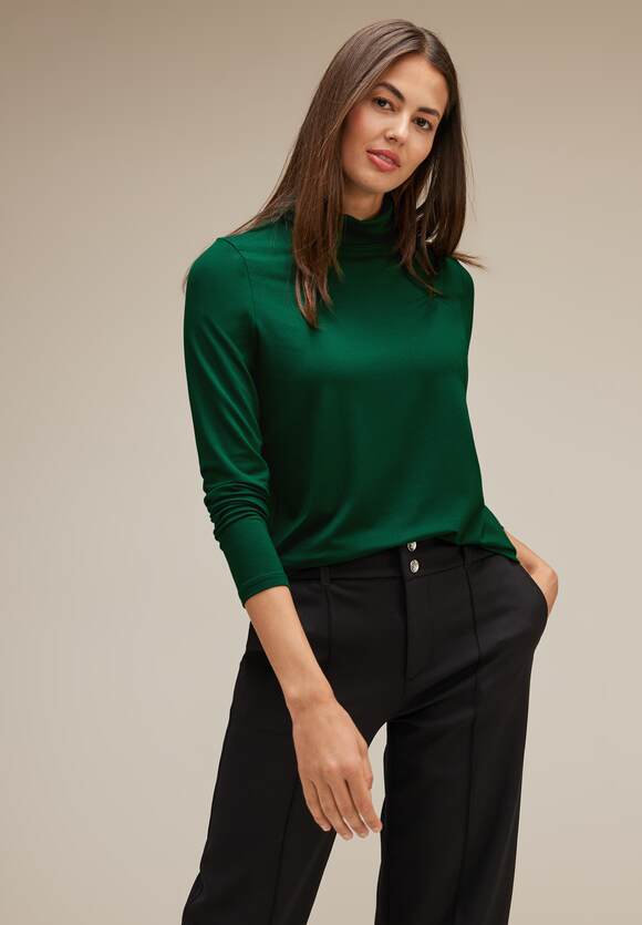 STREET ONE Rollkragen Basic ONE Online-Shop Damen Shirt - | Gentle Green STREET