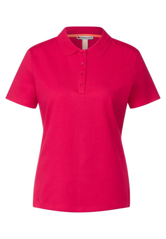 STREET ONE Poloshirt in Unifarbe Damen - Fiesta Red | STREET ONE Online-Shop