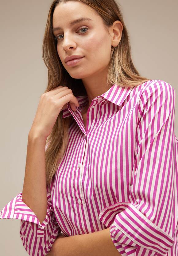 Streifen STREET | ONE Damen - Bright ONE Cozy Hemdbluse Online-Shop Pink STREET