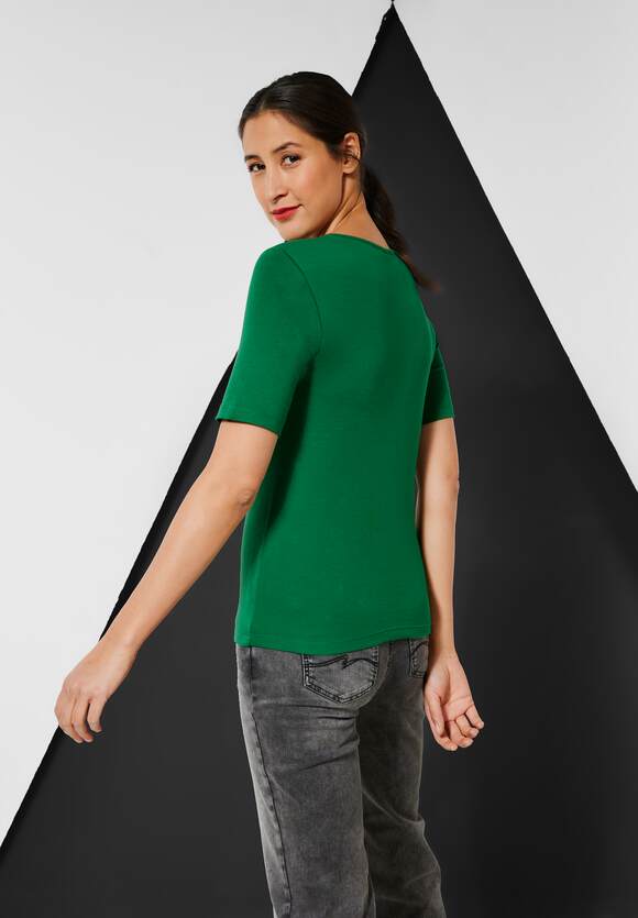 STREET ONE T-Shirt in Unifarbe | ONE STREET Brisk - Damen - Online-Shop Palmira Green Style