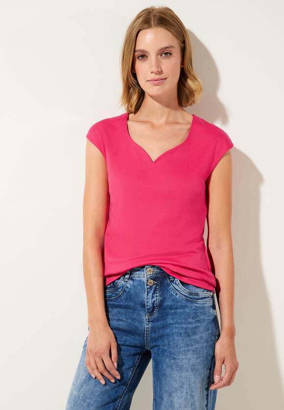 STREET ONE Shirt in Unifarbe Damen - Style Ada - Coral Blossom | STREET ONE  Online-Shop