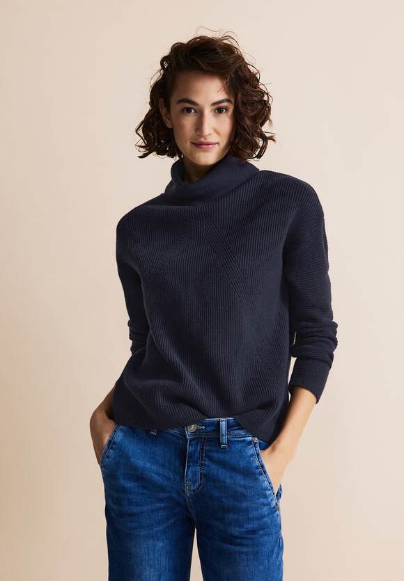 ONE Intense Blue STREET - | Online-Shop Stehkragen Pullover mit Damen STREET ONE Gentle Fresh