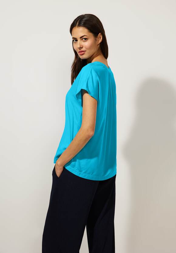 STREET ONE Blusenshirt in Damen ONE Unifarbe STREET Splash | - Aqua Online-Shop
