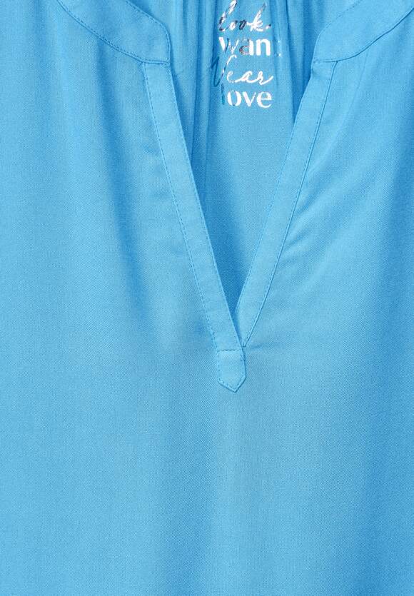 Blusenshirt ONE Splash Viskose Blue Long ONE STREET - STREET | Damen Online-Shop