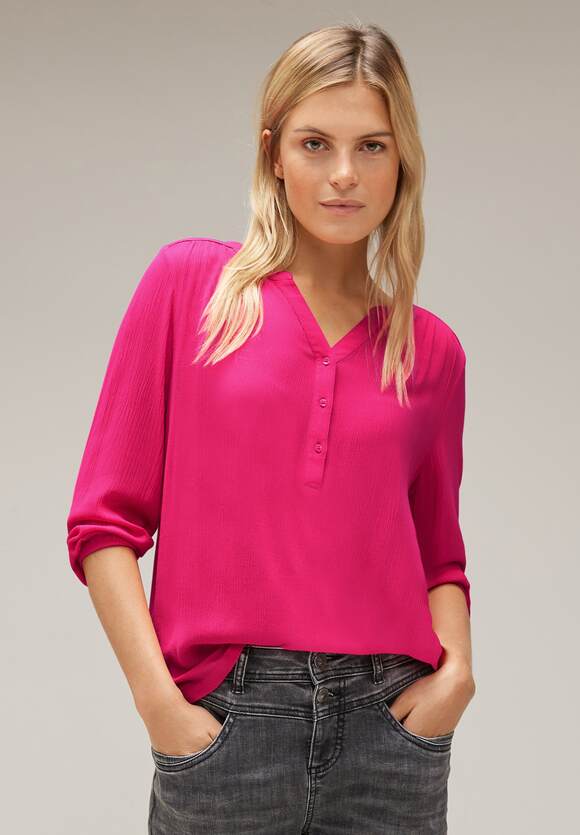 STREET ONE T-Shirt in Leinenlook Damen - Oasis Pink | STREET ONE Online-Shop | T-Shirts