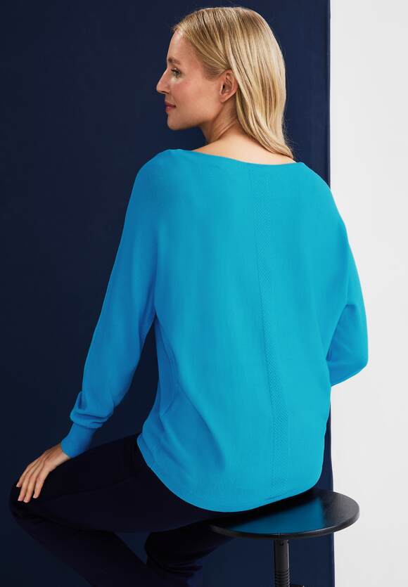 STREET ONE Pullover in Unifarbe Damen - Style Noreen - Splash Aqua | STREET  ONE Online-Shop | T-Shirts