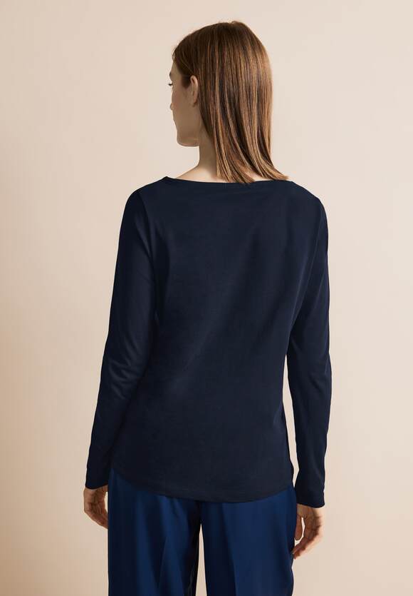 STREET ONE Basic Langarmshirt Damen - Deep Blue | STREET ONE Online-Shop