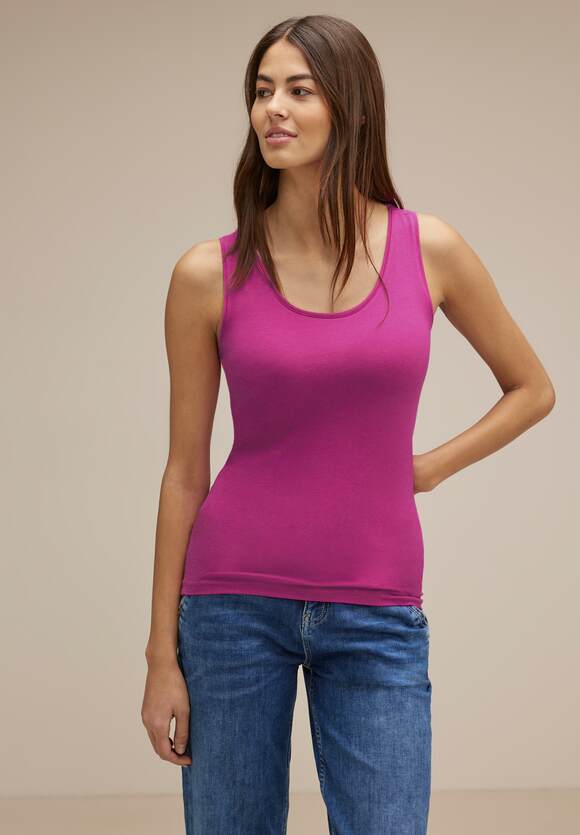 STREET ONE Top in Unifarbe Pink Style ONE Damen - Cozy | Online-Shop STREET Anni Bright 