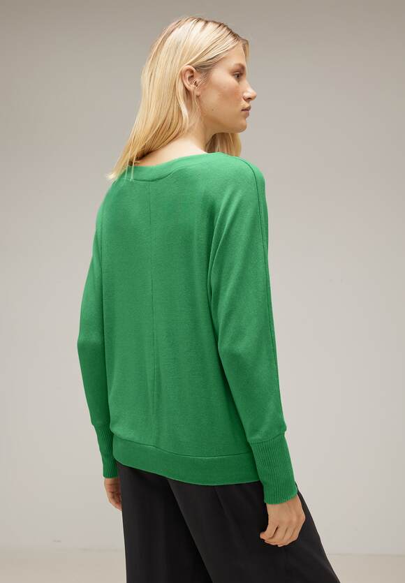 STREET ONE Shirt mit Ziernaht Damen - Fresh Gentle Green Melange | STREET  ONE Online-Shop