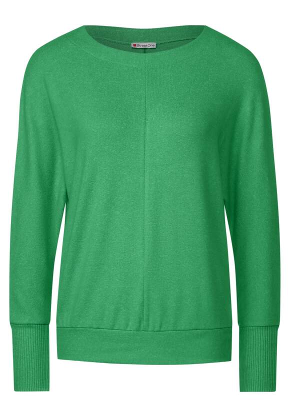 STREET ONE Shirt mit Ziernaht Damen - Fresh Gentle Green Melange | STREET  ONE Online-Shop