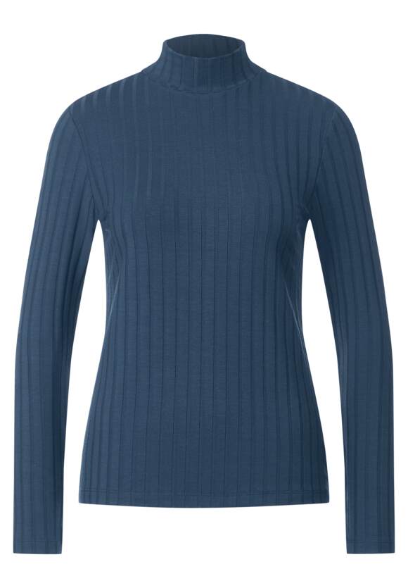 STREET ONE Geripptes Langarmshirt Damen - Online-Shop | ONE STREET Blue Atlantic