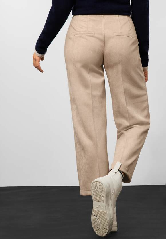 STREET ONE - Leg Online-Shop ONE | Buff Fit Light Damen Sand Casual mit STREET Wideleg Style Hose - Wide