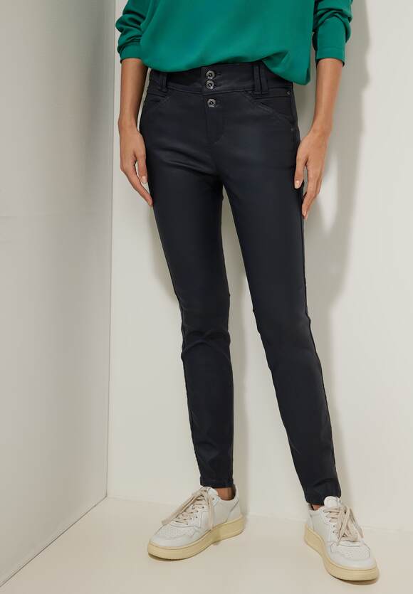 STREET ONE Coating Slim Fit Hose Damen - Style York - Falcon Brown | STREET  ONE Online-Shop