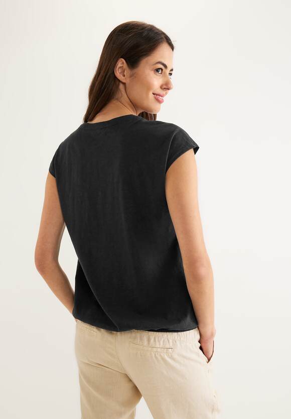 Black ONE T-Shirt Online-Shop | Damen Elastiksaum mit STREET STREET - ONE